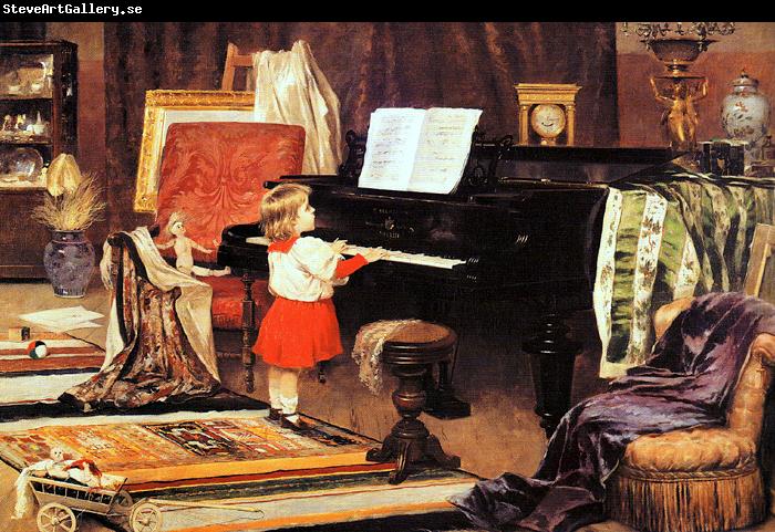 Aurelio de Figueiredo Girl at the piano